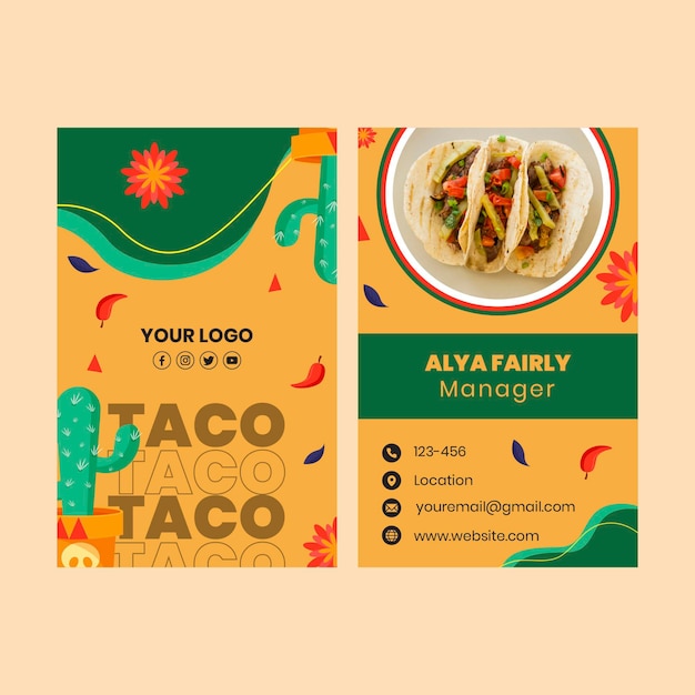 Vector mexican food business card