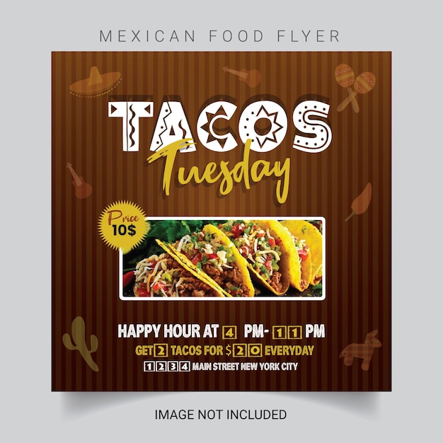 Vector mexican food flyer template design