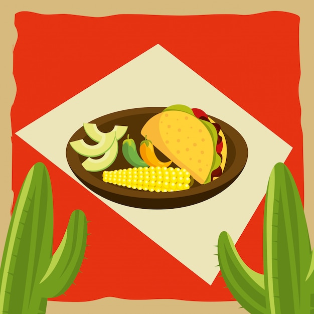 Vector mexican food gastronomy