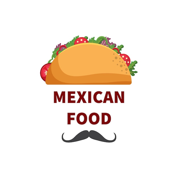 Mexican food logo with taco