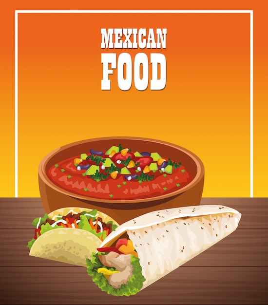 Mexican food poster with burritos