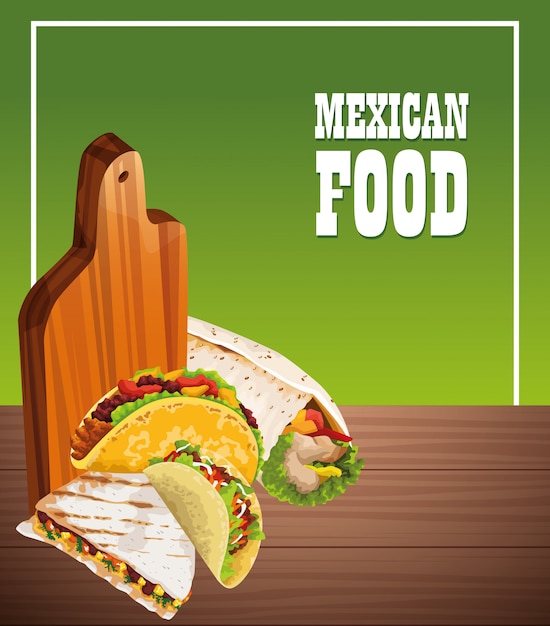 Mexican food poster with tacos