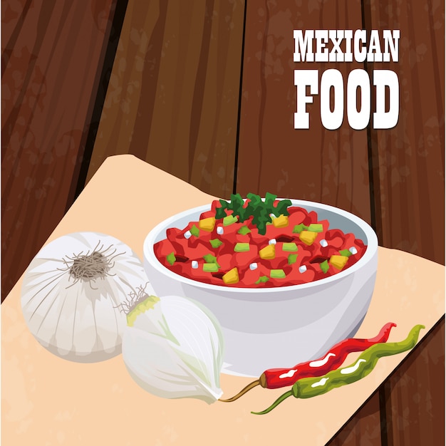 Mexican food poster with vegetables