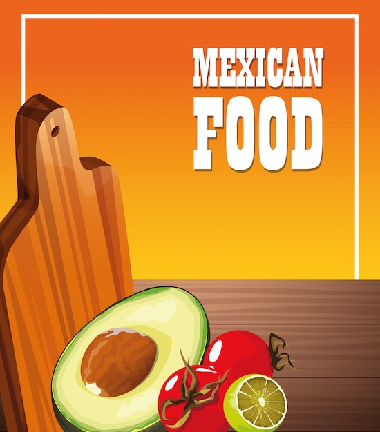 Mexican food poster with vegetables