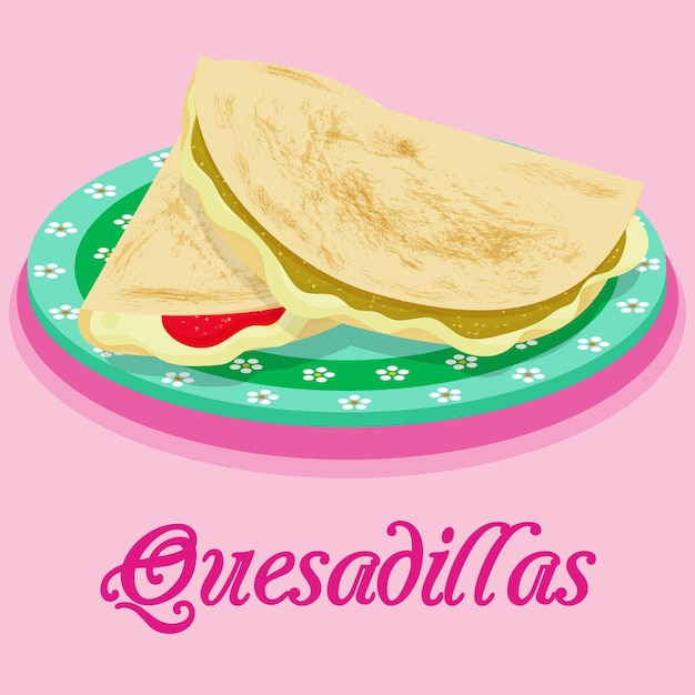 Vector mexican food quesadillas