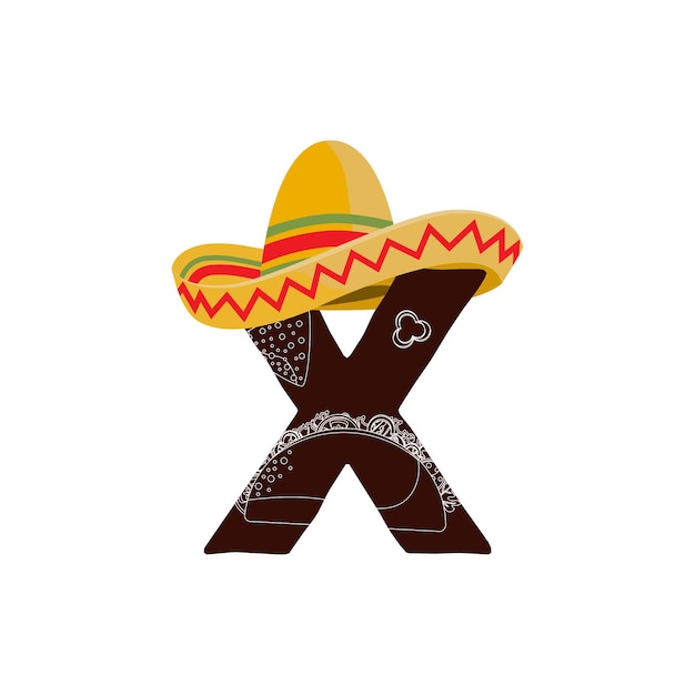 Mexican food restaurant logo vector, letter x design, illustratie modern icoon.