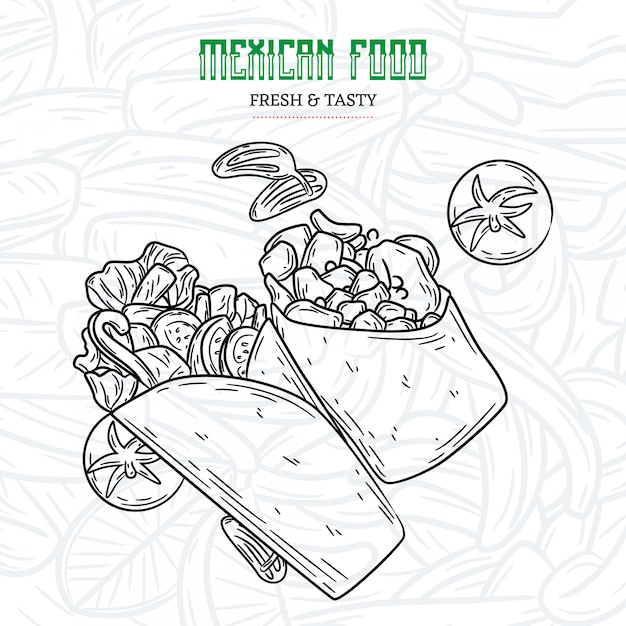 Vector mexican food sketch