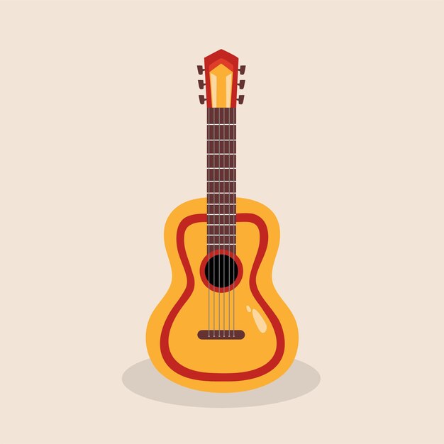 Vector mexican guitar vector flat illustration