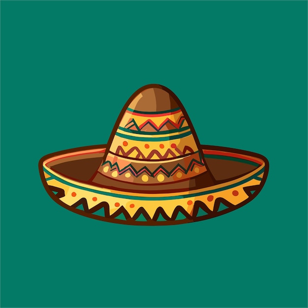 Mexican hat or sombrero in handdrawn illustration