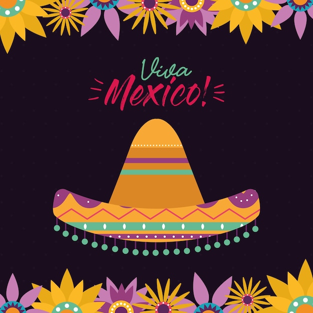 꽃 디자인 멕시코 모자, 멕시코 문화 테마