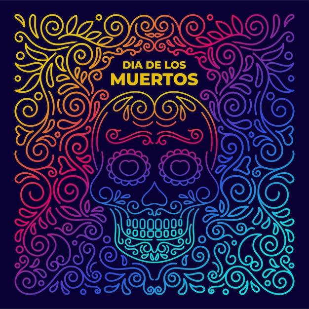 Mexican Heritage Background with sugar skull and mexican folk art Illustrations