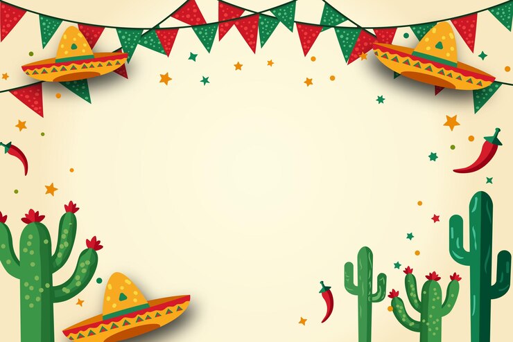Mexican holiday background for Cinco De Mayo Theme for Party Flyers Banners or Social Media Post