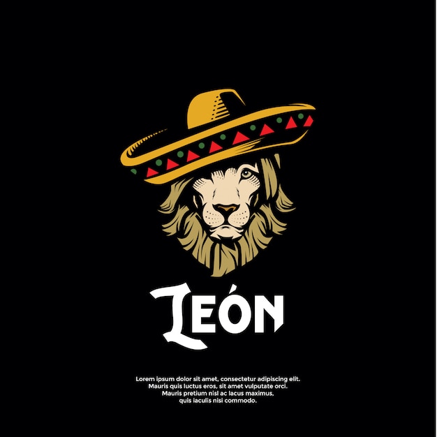 Шаблон логотипа мексиканский лев