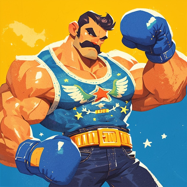 Мексиканец боксирует.
