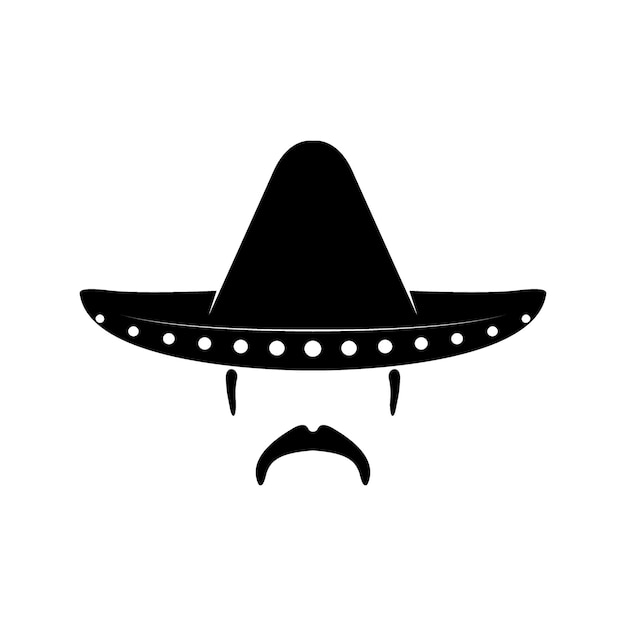 Vector mexican man with sombrero and mustache