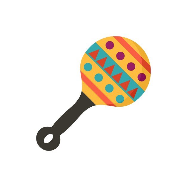 Vector mexican maraca icon flat illustration of mexican maraca vector icon isolated on white background