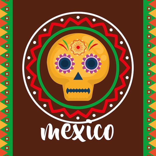 mexican mask celebration icon 