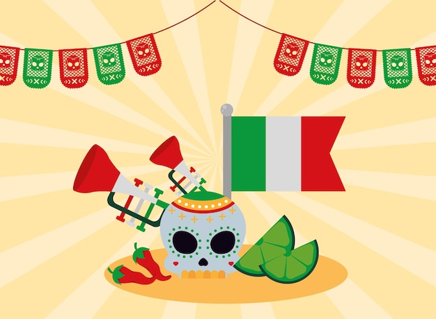 Vector mexican party icons