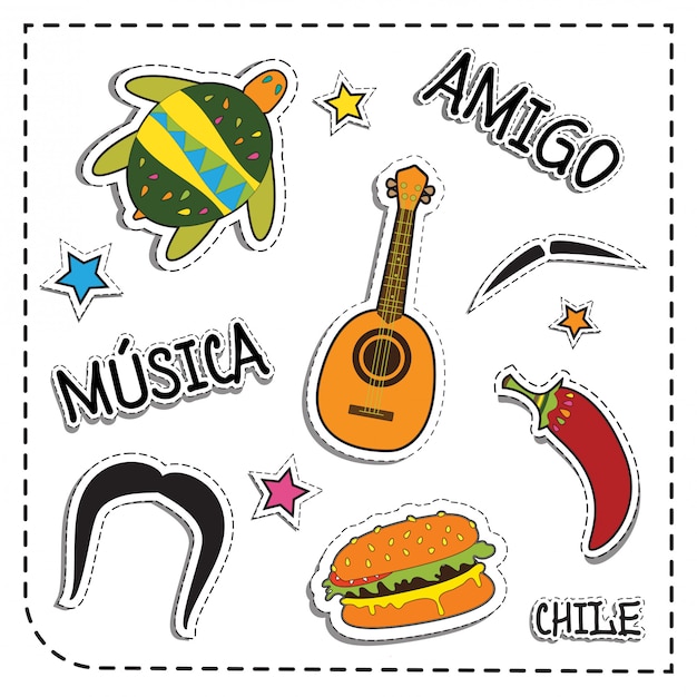 Mexican party sticker applique