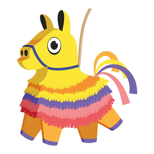 Vettore llama colorata pinata messicana