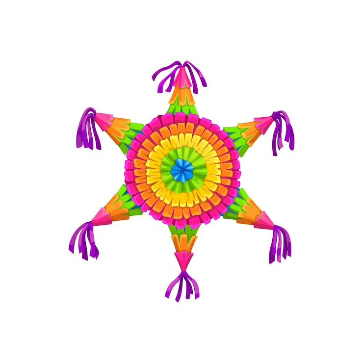 Vector mexican pinata starshaped papiermache item
