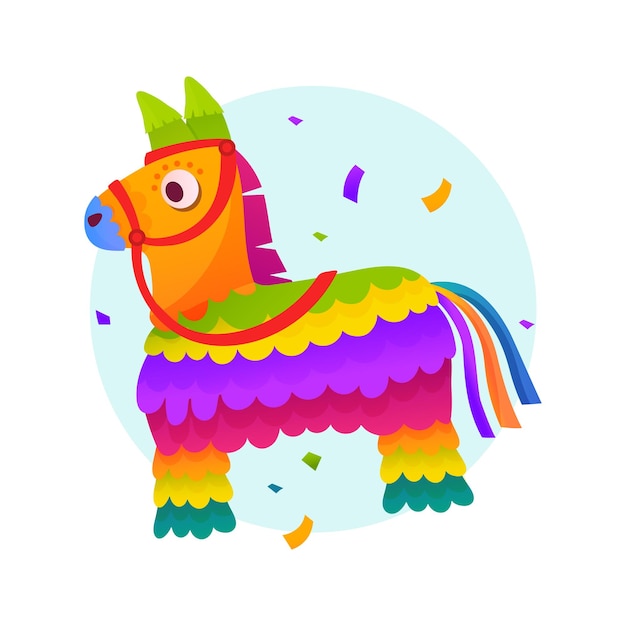 Vector mexican pinatas donkey illustration vector pinata