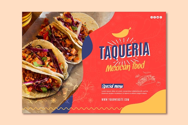 Vector mexican restaurant banner