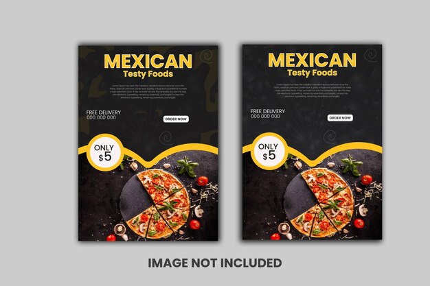 Вектор Дизайн шаблона плаката мексиканского ресторана и дизайн поста в социальных сетях