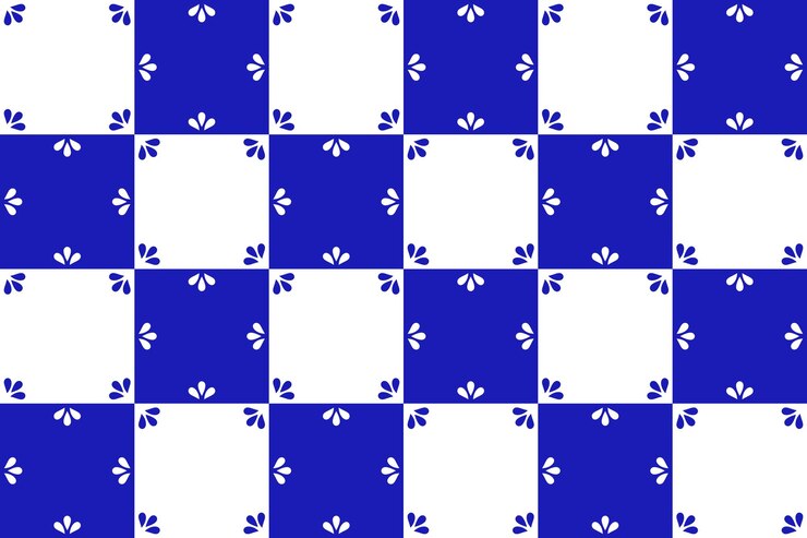 Vector mexican seamless pattern with traditional blue talavera ceramic tile vector illustration