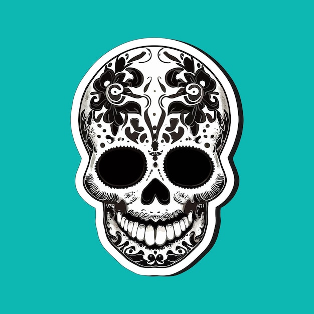 Mexican skull stickers are designed to celebrate the Day of the Dead