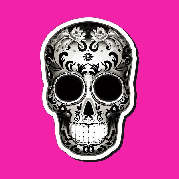 Mexican skull stickers are designed to celebrate the Day of the Dead