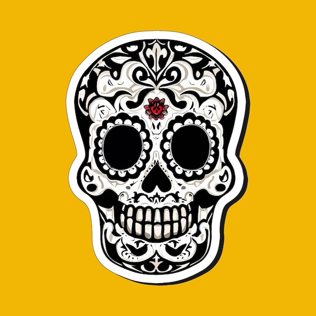 Mexican skull stickers are designed to celebrate the Day of the Dead