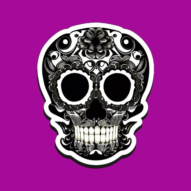 Mexican skull stickers are designed to celebrate the Day of the Dead