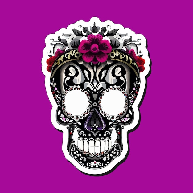 Vector mexican skull stickers are designed to celebrate the day of the dead