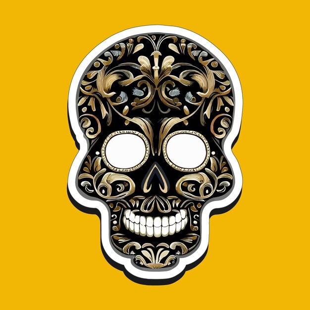 Mexican skull stickers are designed to celebrate the day of the dead