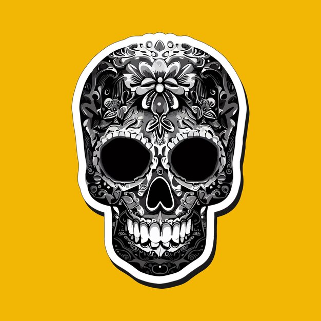 Mexican skull stickers are designed to celebrate the Day of the Dead