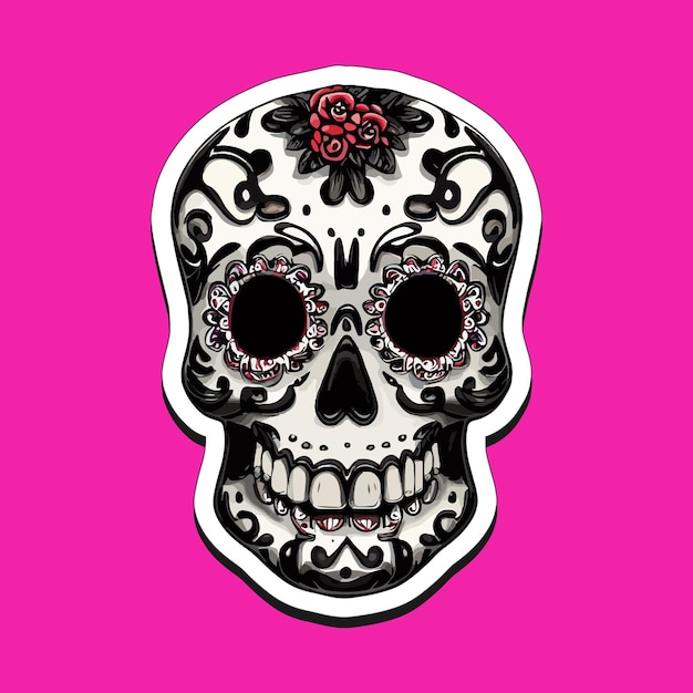 Mexican skull stickers are designed to celebrate the Day of the Dead