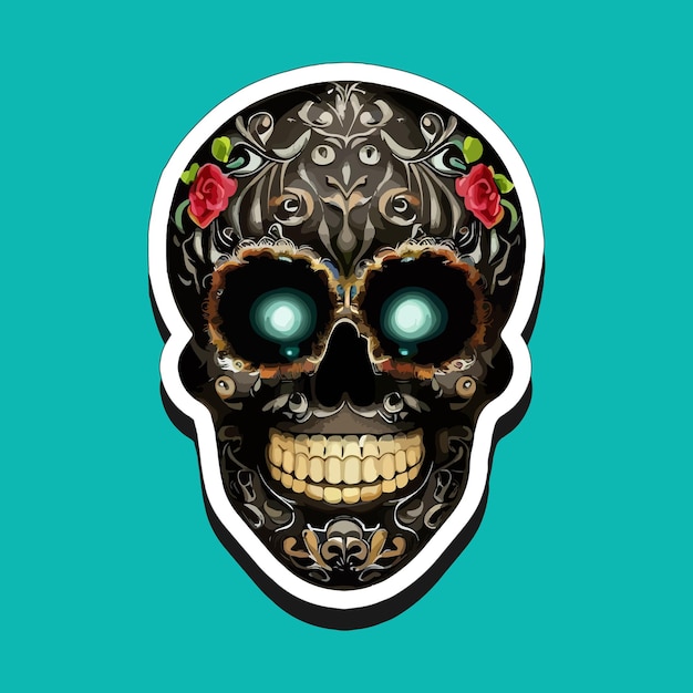 Vector mexican skull stickers are designed to celebrate the day of the dead