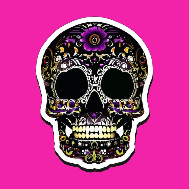 Vector mexican skull stickers are designed to celebrate the day of the dead