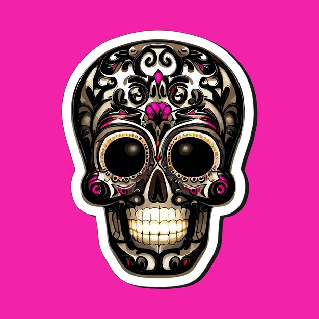 Mexican skull stickers are designed to celebrate the Day of the Dead