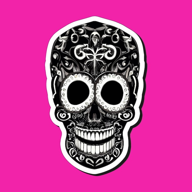 Mexican skull stickers are designed to celebrate the Day of the Dead