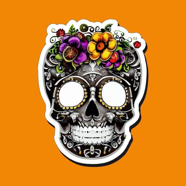 Vector mexican skull stickers are designed to celebrate the day of the dead