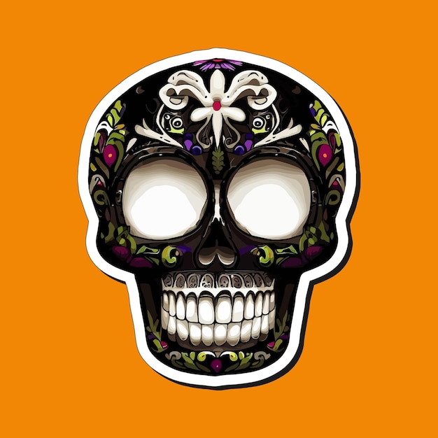 Mexican skull stickers are designed to celebrate the Day of the Dead