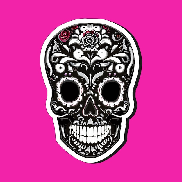 Mexican skull stickers are designed to celebrate the Day of the Dead