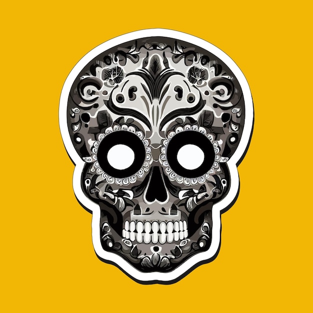 Mexican skull stickers are designed to celebrate the Day of the Dead