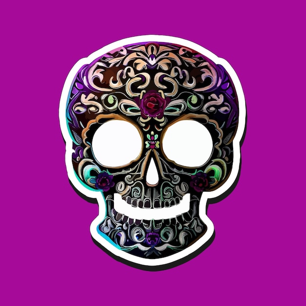 Mexican skull stickers are designed to celebrate the Day of the Dead