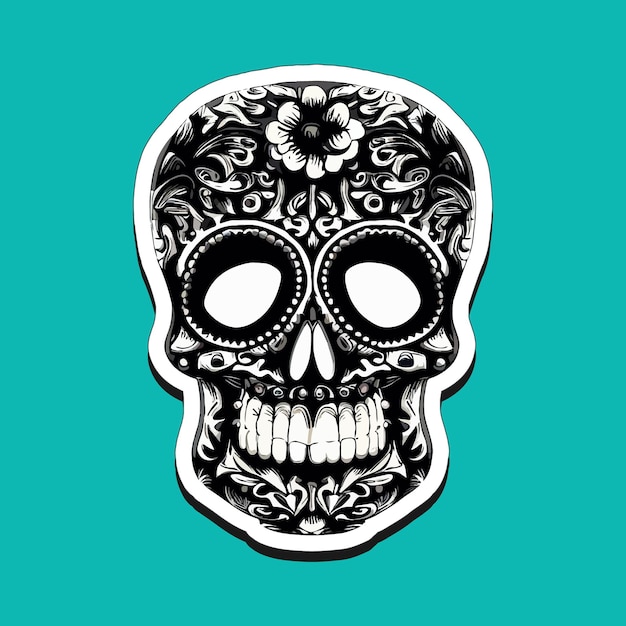 Mexican skull stickers are designed to celebrate the Day of the Dead