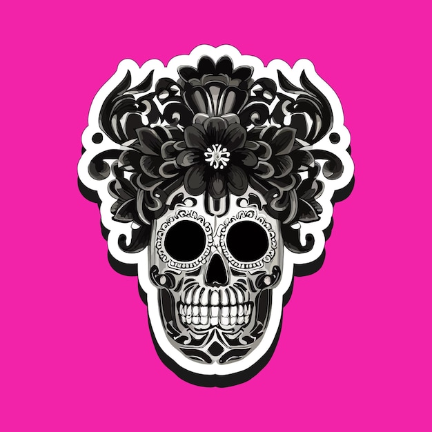 Mexican skull stickers are designed to celebrate the Day of the Dead