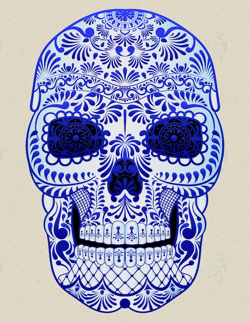 Мексиканский череп талавера дизайн