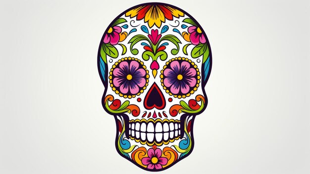 Vector mexican skull vector on a white background